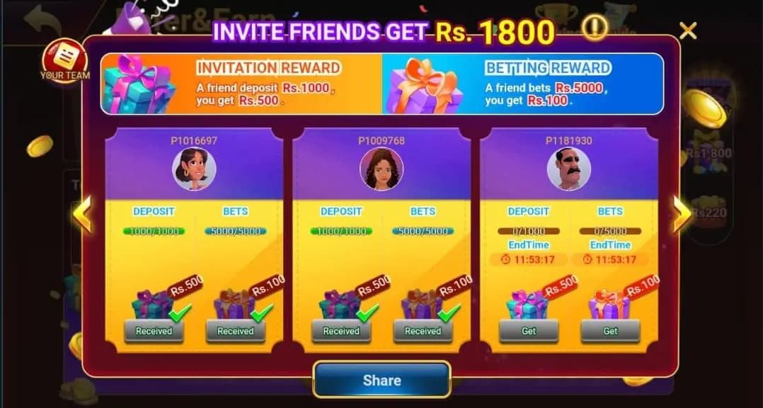 S9 game invitation and reward get bing one - Royal Taka APK